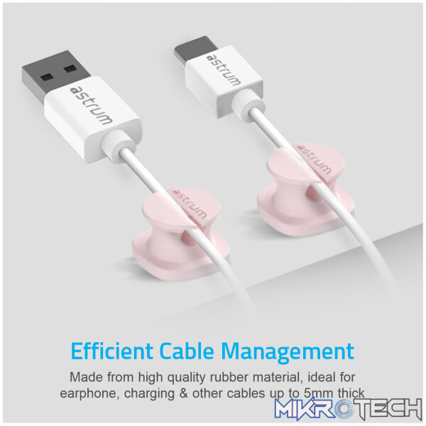 CO060 Mini Cable Organizer Clips - 4 Piece Set for Cable Management-Pink - Image 3
